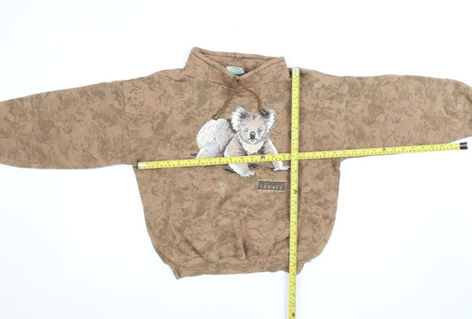 Girls UK Size 14 Years Aussie Themes Brown Pullover Hoodie