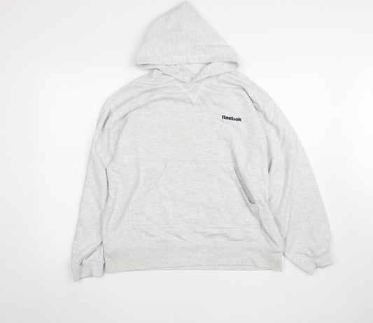 Reebok Essentials Women Grey Size 14 Pullover Hoodie Sweatshirt