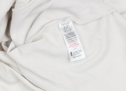 F&F Women Beige Long Sleeve Drawstring Pullover Sweatshirt Size 14