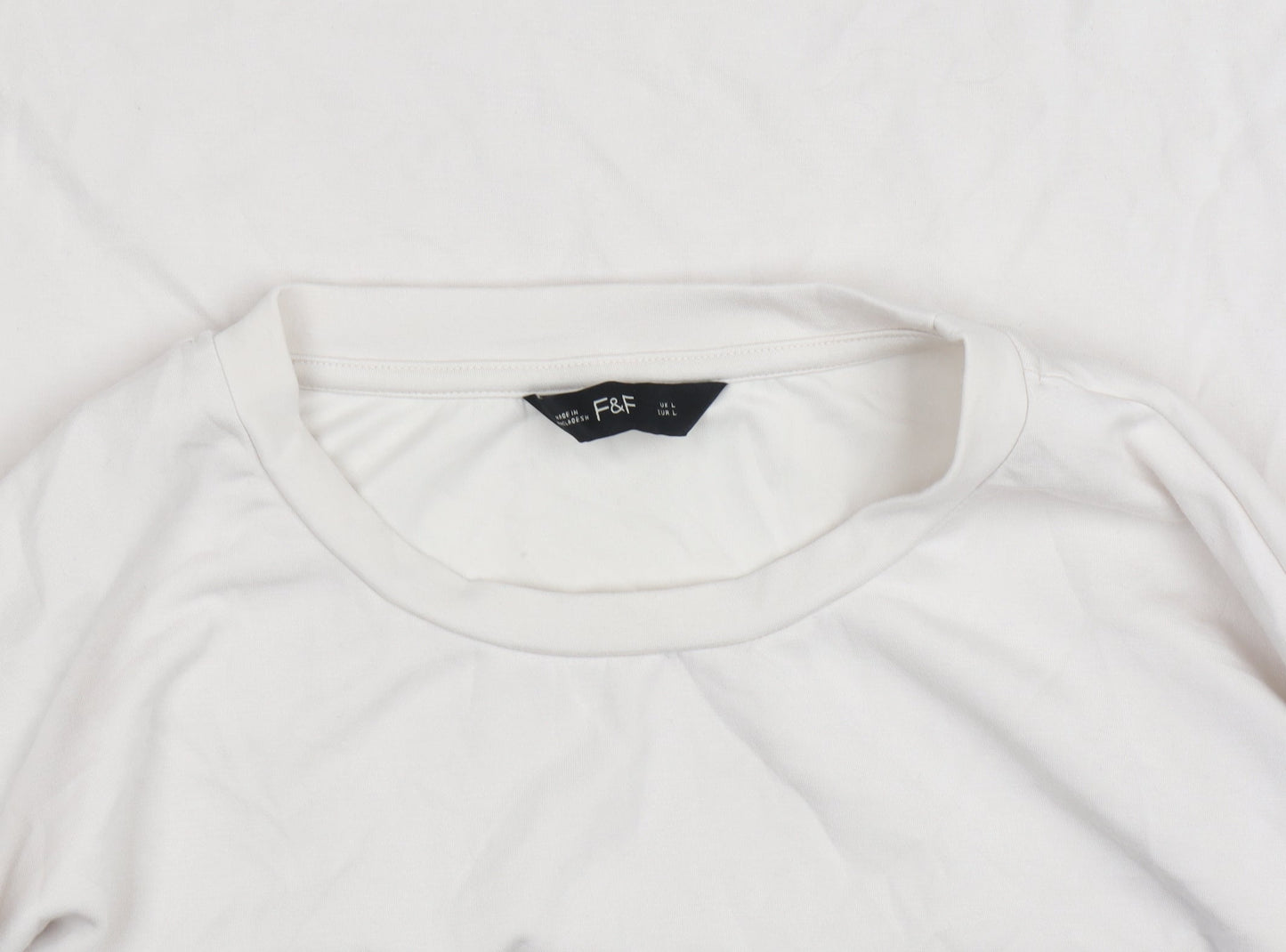 F&F Women Beige Long Sleeve Drawstring Pullover Sweatshirt Size 14