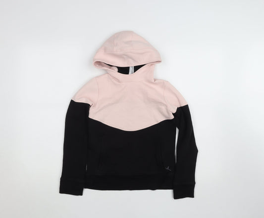 Decathlon Teens Pink & Black Pullover Hoodie 10-11 Years Colourblock