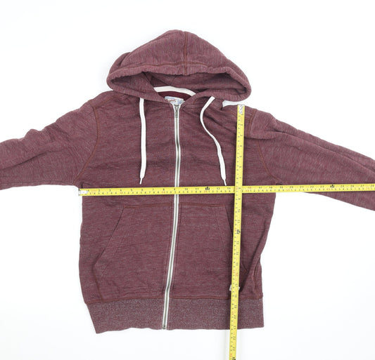 Womens UK Size S JACK & JONES Red Full Zip Hoodie