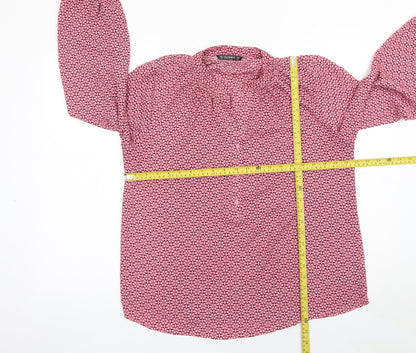 Dunnes Womens Pink Floral Long Sleeve Tunic Blouse Size M