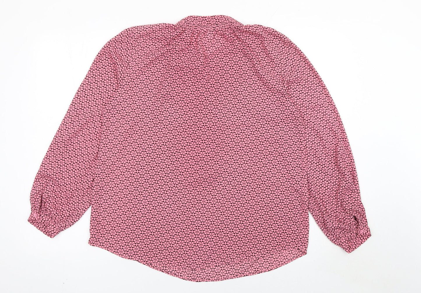 Dunnes Womens Pink Floral Long Sleeve Tunic Blouse Size M