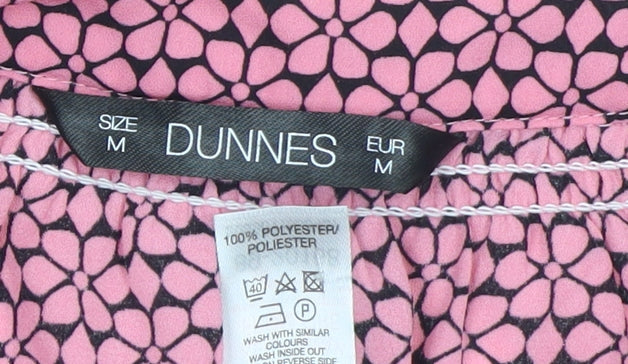 Dunnes Womens Pink Floral Long Sleeve Tunic Blouse Size M