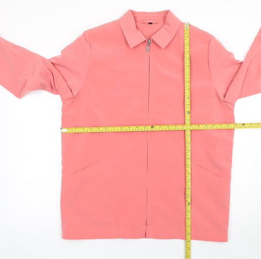 Klass Collection Women's Pink Mid-Length Zip Jacket Size 14