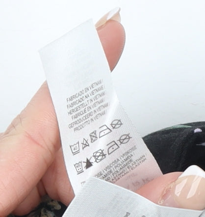 Primark Womens Black Floral Slim Fit Stretch Trousers Size 12