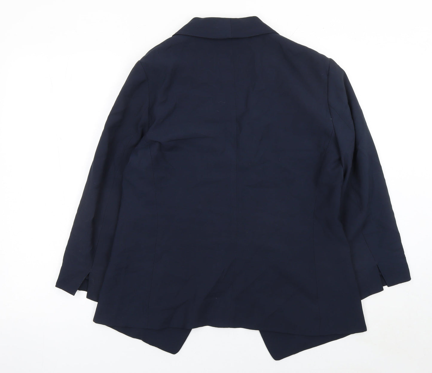 H&M Women Navy Blue Regular Fit Single-Breasted Blazer UK 14