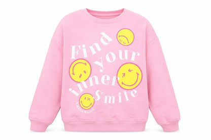 Womens UK Size 2XS SmileyWorld Pink Pullover Sweatshirt