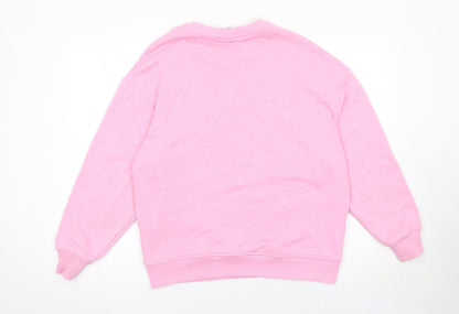 Womens UK Size 2XS SmileyWorld Pink Pullover Sweatshirt