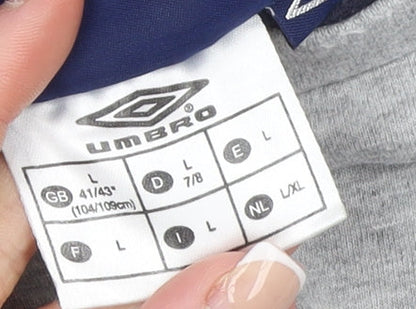 Umbro Men's Grey Long Sleeve Sports T-Shirt L Regular Fit