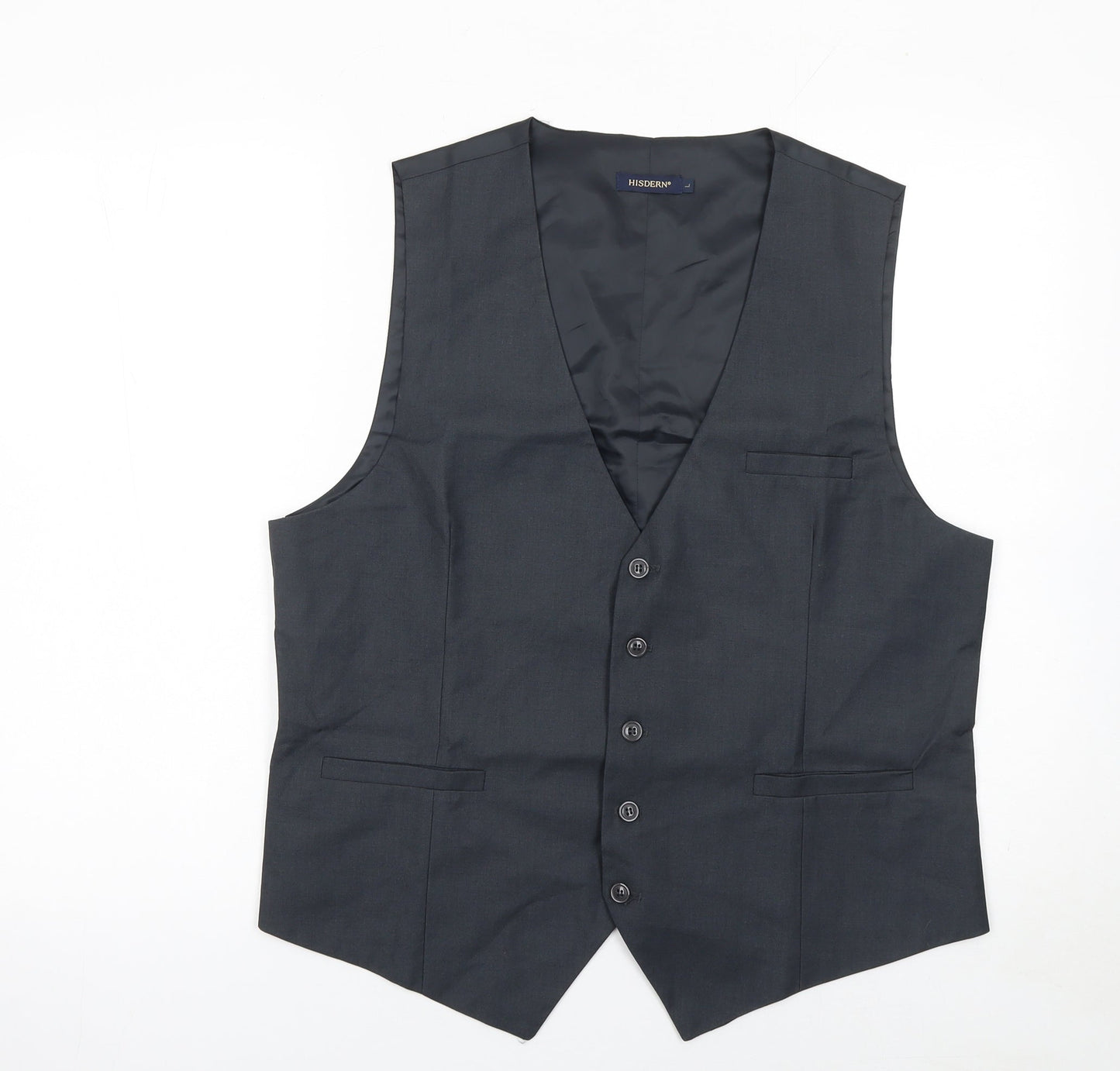 Mens UK Size L HISDERN Regular Black Suit Waistcoat