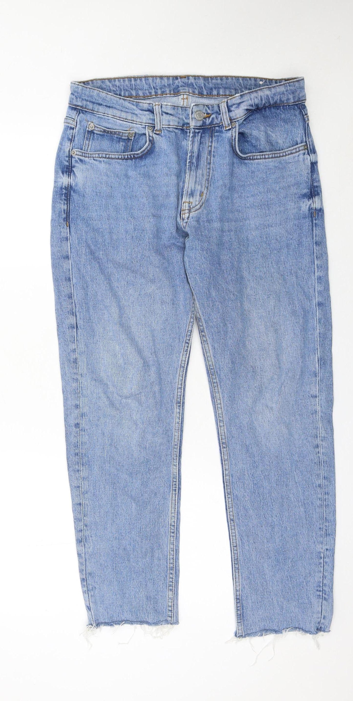 Mens UK Size 31 Zara Regular Fit Straight Blue Jeans