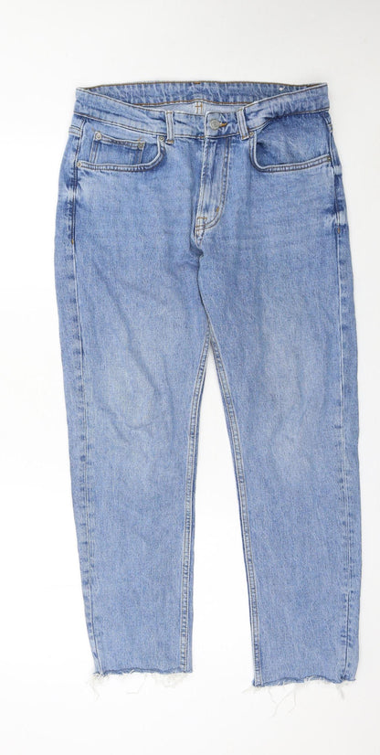 Mens UK Size 31 Zara Regular Fit Straight Blue Jeans