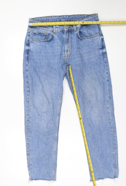 Mens UK Size 31 Zara Regular Fit Straight Blue Jeans
