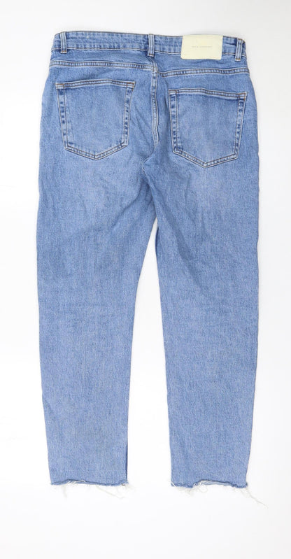 Mens UK Size 31 Zara Regular Fit Straight Blue Jeans