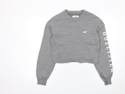 Womens UK Size XS Hollister Grey Pullover Sweatshirt