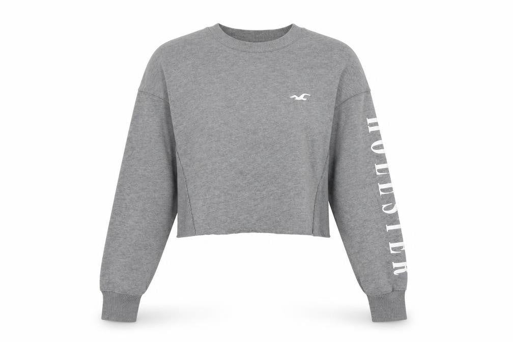 Womens UK Size XS Hollister Grey Pullover Sweatshirt