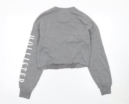 Womens UK Size XS Hollister Grey Pullover Sweatshirt