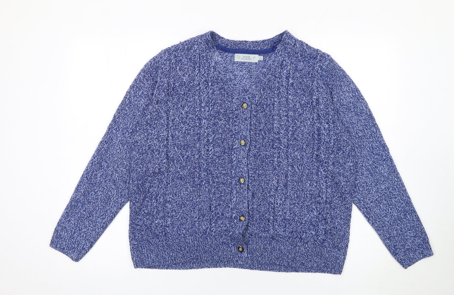 Honor Millburn Women's Blue Cable-Knit Cardigan Size 14-16