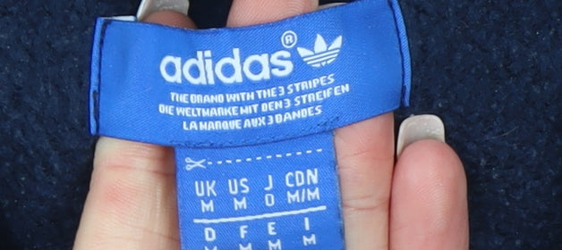 Adidas Men's Blue Sleeveless Full Zip Hoodie Vest Size M