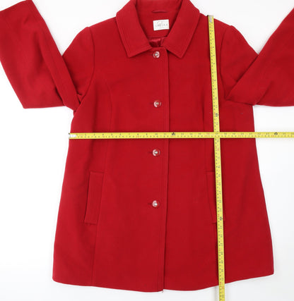 Womens UK Size 16 Eastex Red Overcoat