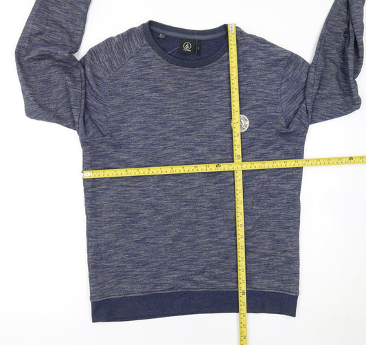 Volcom Men's Blue Knit Crew Neck Pullover Sweatshirt Size S