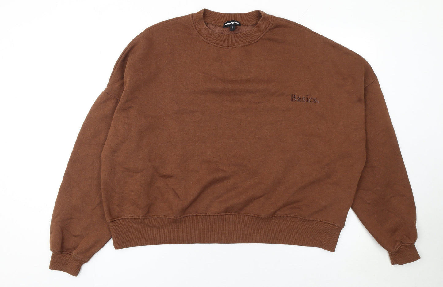Womens UK Size L PRETTYLITTLETHING Brown Pullover Sweatshirt