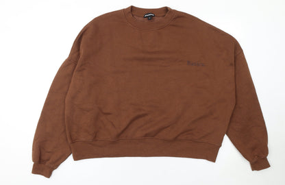 Womens UK Size L PRETTYLITTLETHING Brown Pullover Sweatshirt