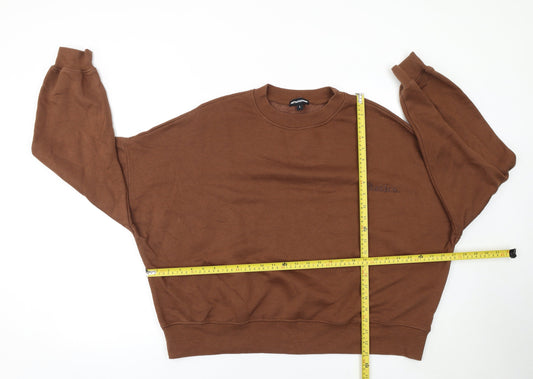 Womens UK Size L PRETTYLITTLETHING Brown Pullover Sweatshirt