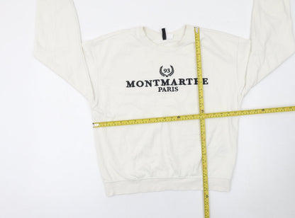 Womens UK Size S H&M White Pullover Sweatshirt