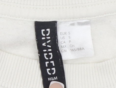 Womens UK Size S H&M White Pullover Sweatshirt