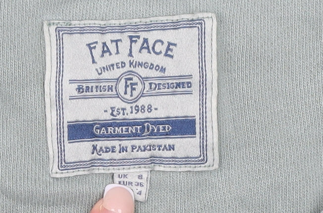 Womens UK Size 8 Fat Face Green Pullover Sweatshirt