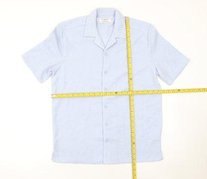 Primark Men’s Blue Short Sleeve Button-Up Knit Shirt Size S