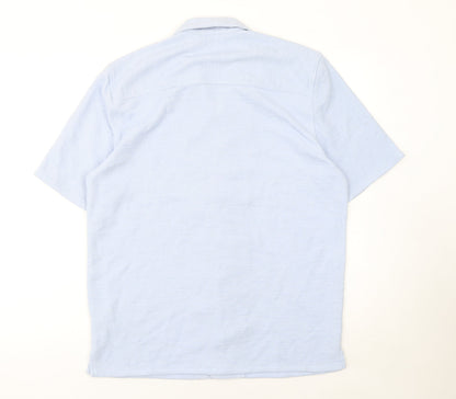 Primark Men’s Blue Short Sleeve Button-Up Knit Shirt Size S