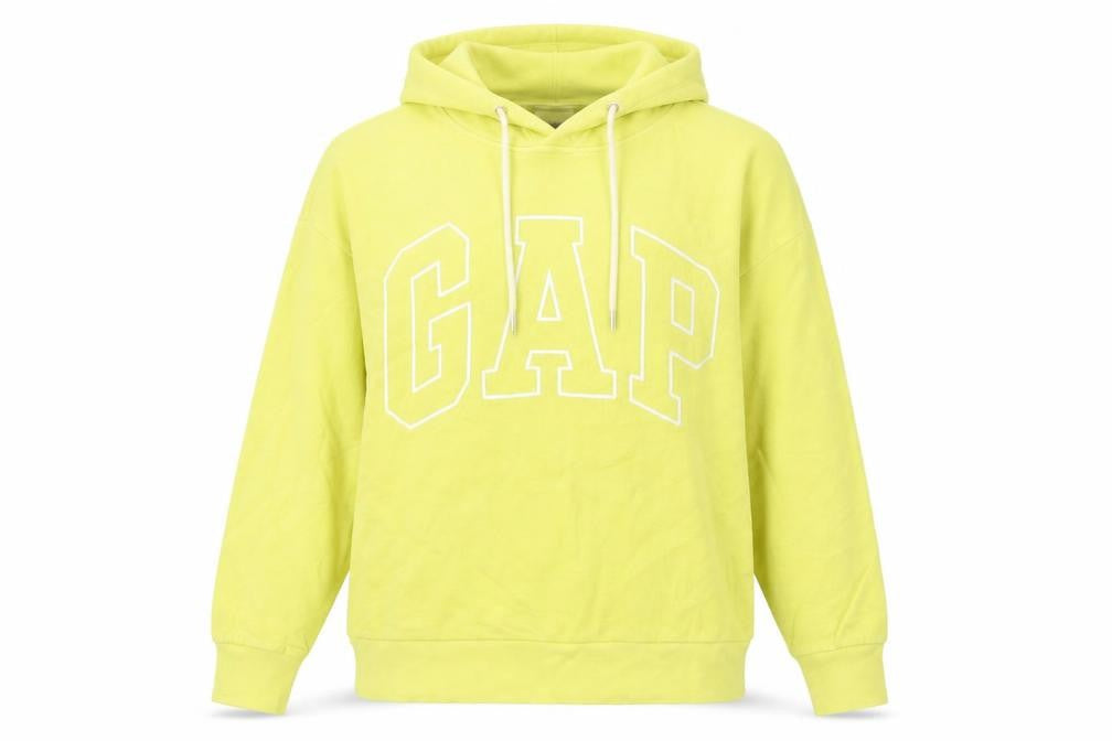 Gap Women Yellow Pullover Hoodie Small Cotton Blend Sweatshirt