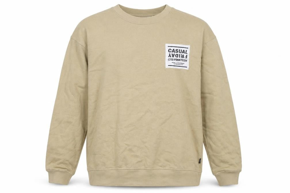 Mens UK Size XL Casual Friday Beige Pullover Sweatshirt