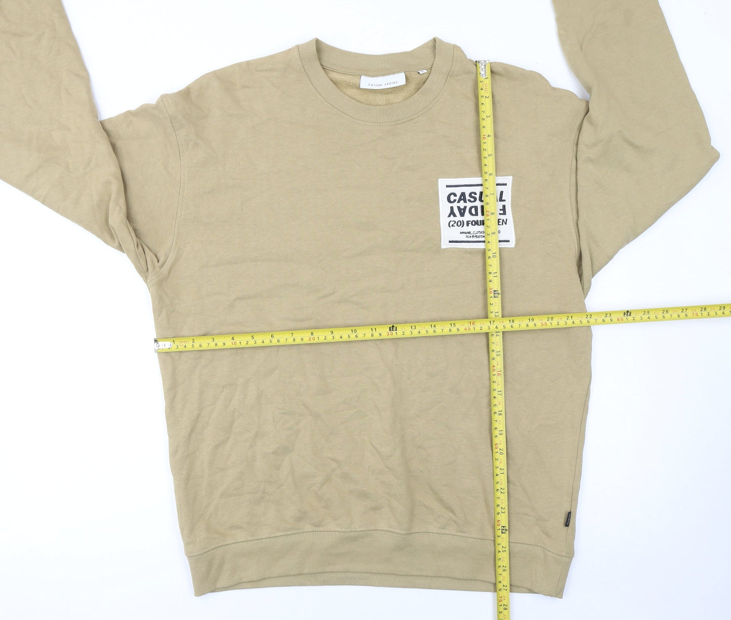 Mens UK Size XL Casual Friday Beige Pullover Sweatshirt