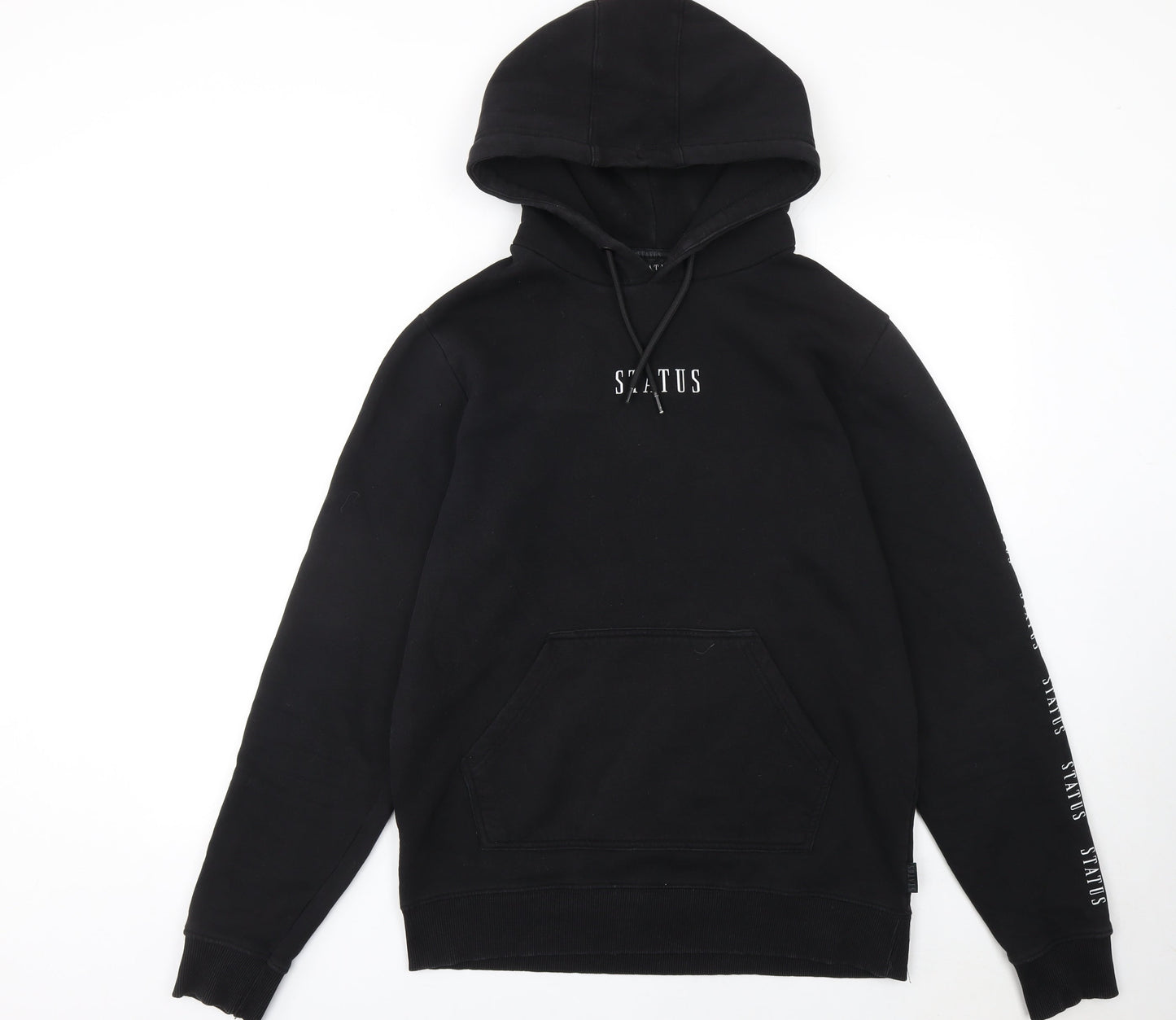 Mens UK Size L Status Black Pullover Hoodie