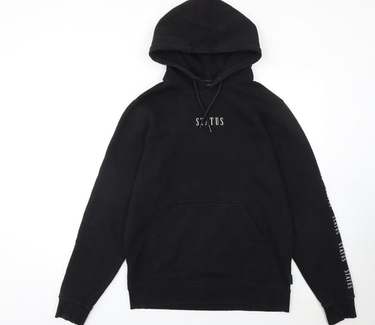 Mens UK Size L Status Black Pullover Hoodie