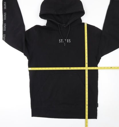 Mens UK Size L Status Black Pullover Hoodie