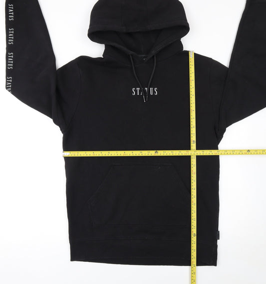 Mens UK Size L Status Black Pullover Hoodie