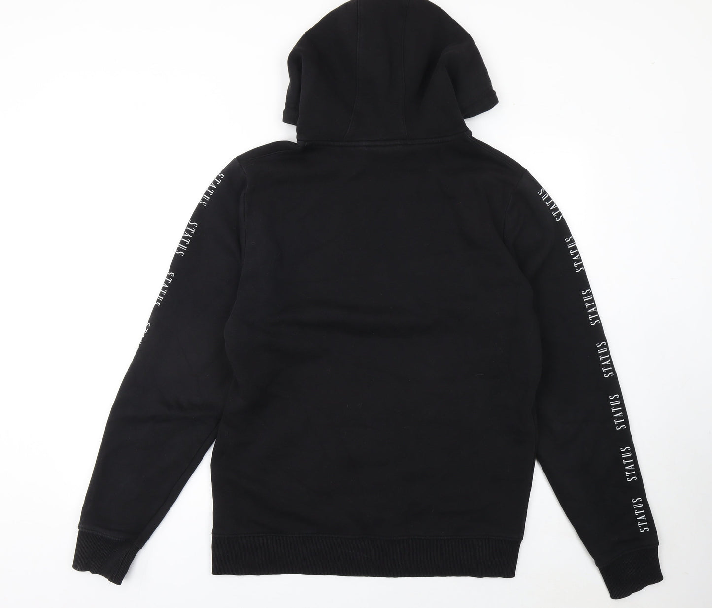 Mens UK Size L Status Black Pullover Hoodie