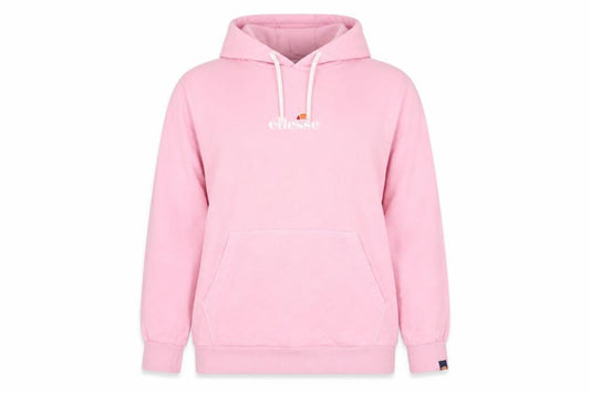 Front view of Ellesse women’s pink pullover hoodie uk 12 cotton casual logo sweatshirt