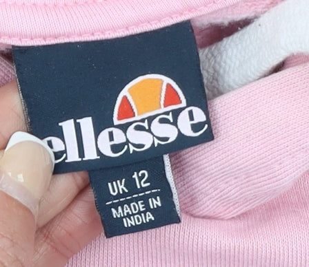 Womens UK Size 12 ellesse Pink Pullover Hoodie