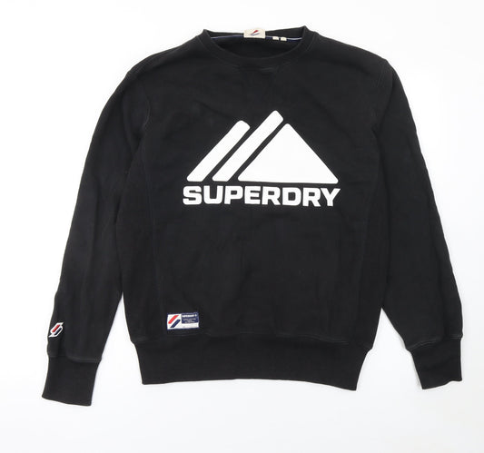 Mens UK Size S Superdry Black Pullover Sweatshirt