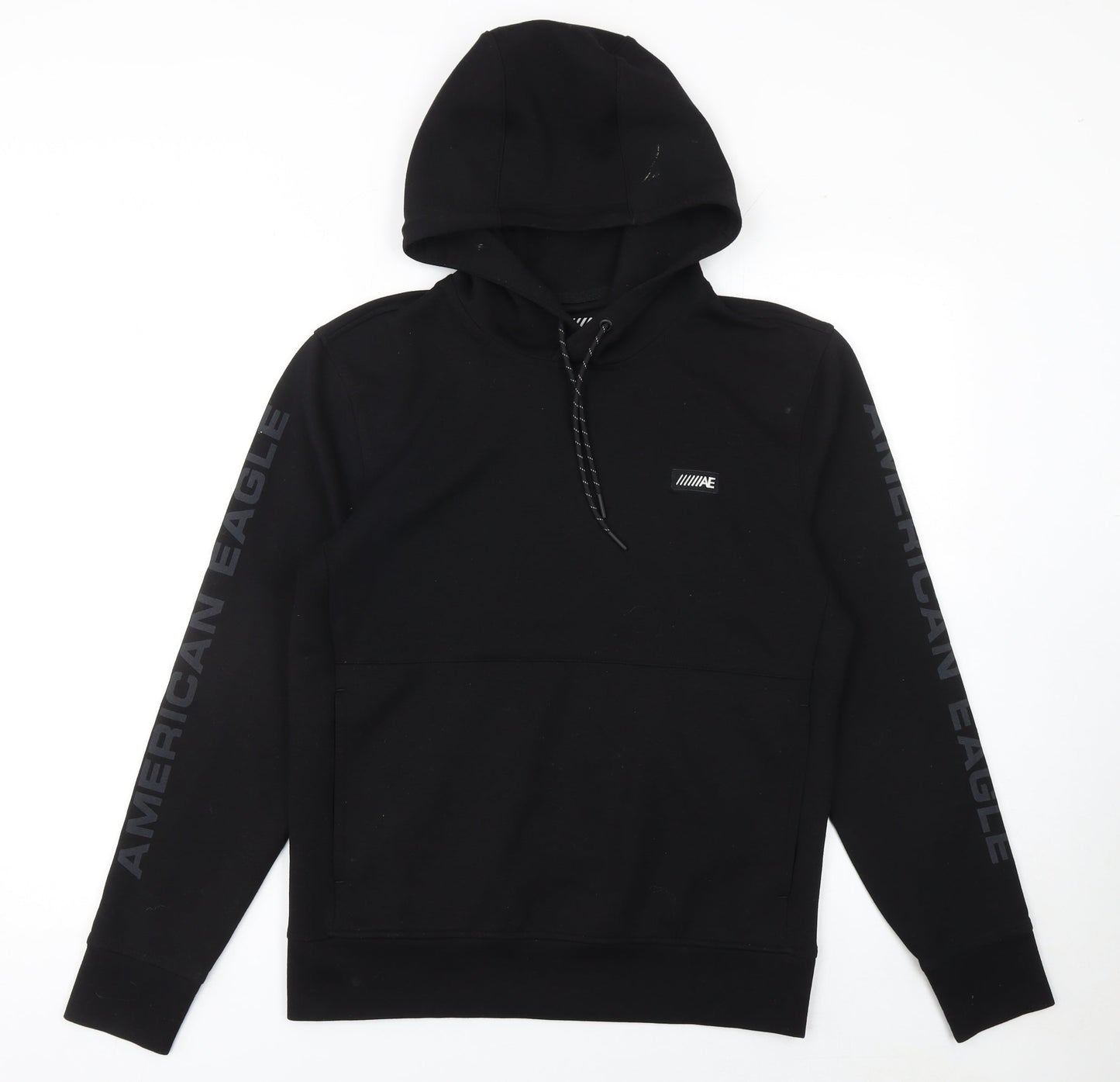 Mens UK Size XS American Eagle Black Pullover Hoodie
