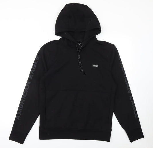 Mens UK Size XS American Eagle Black Pullover Hoodie