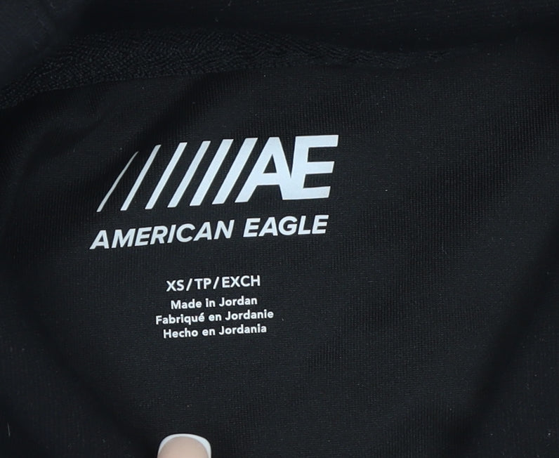 Mens UK Size XS American Eagle Black Pullover Hoodie