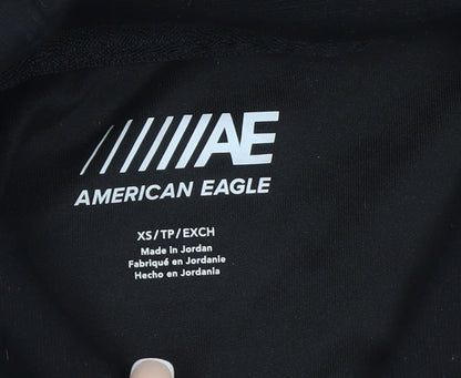 Mens UK Size XS American Eagle Black Pullover Hoodie